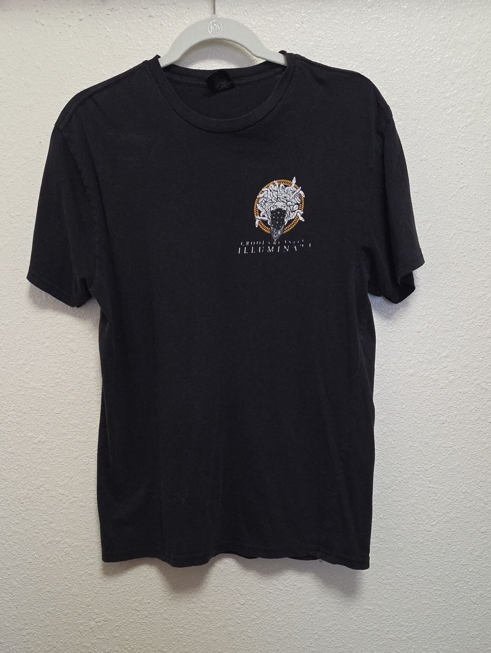 Crooks & Castle Black Graphic Crew Neck T-Shirt - Illuminati Inspired